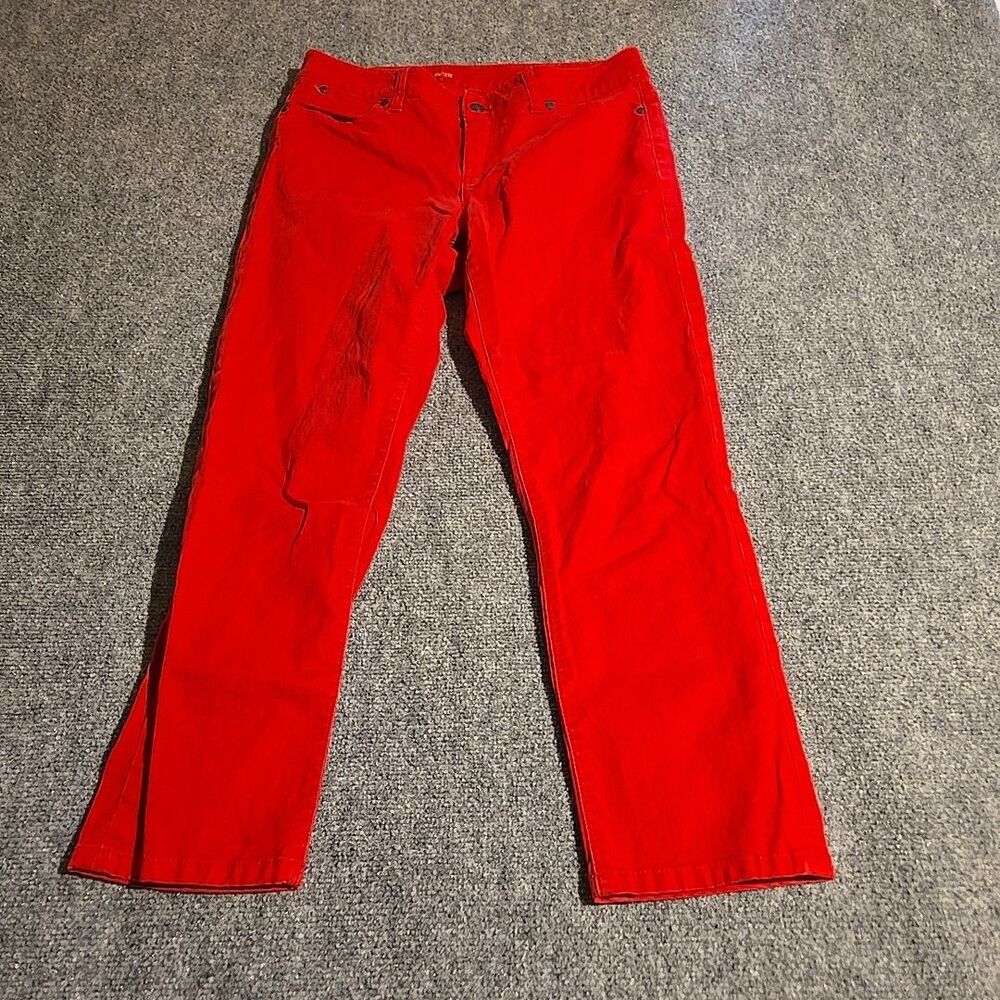 Talbots Denim Jeans Womens Size 6 Red Signature Slim Crop Straight